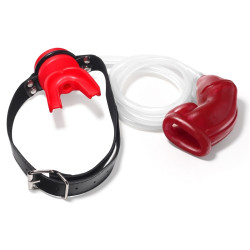 KINKgear Bâillon Urinoir avec Cage souple Rouge